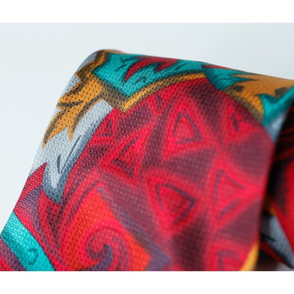 VTG Missoni Italy Silk Cubism Floral Bird Tie Retro Artsy Wedding Luxury Boho - Picture 4 of 14